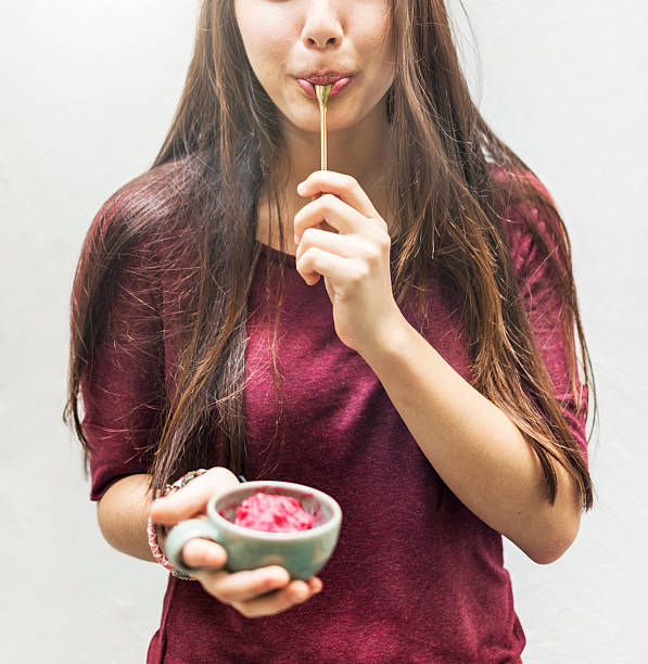 Frozen Dessert Bowl Sherbet Strawberry Sweet Concept