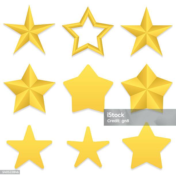Five Point Stars Collection Stock Illustration - Download Image Now - Star - Space, Gold - Metal, Gold Colored