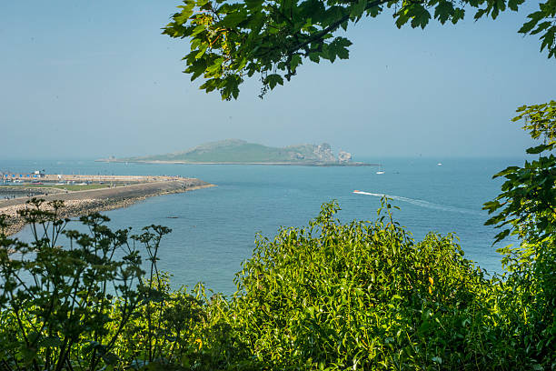 View of Irelands Eye from Howth, Dublin, Ireland. 