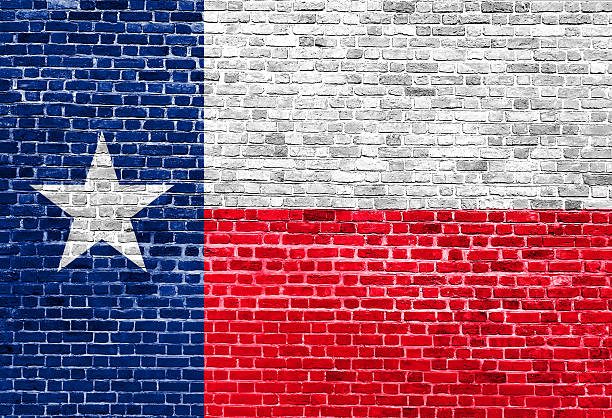 istock Texas US flag painted on old vintage brick wall 540525478