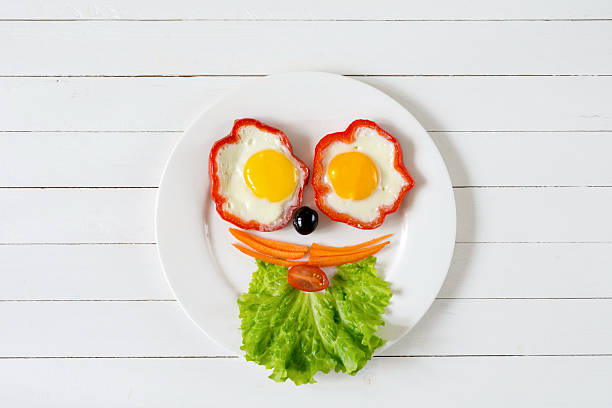 istock Funny lunch breakfast for kids on a plate. Kids meal 540525638