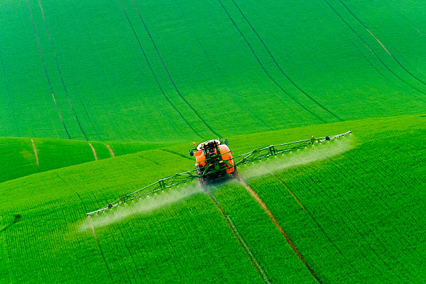 istock Tractor spraying the chemicals 540527342