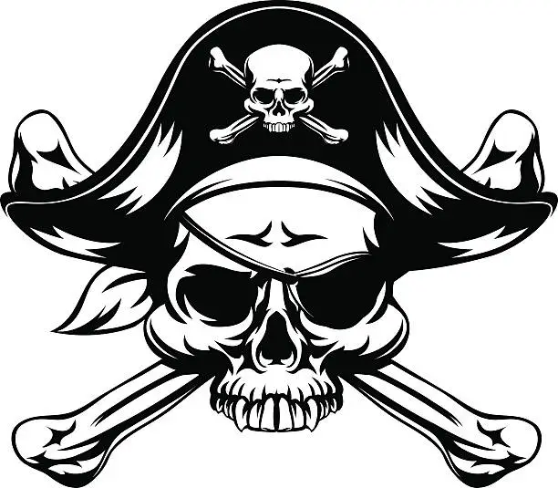Vector illustration of Pirate Skull and Crossed Bones