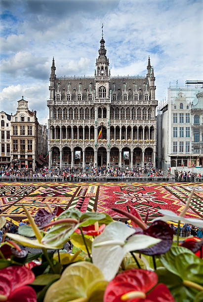 Flower Carpet Festival at King House of Grand Place stock photo