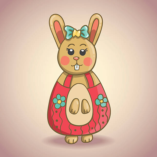 ilustrações, clipart, desenhos animados e ícones de bonito desenho de coelho, 1 - easter rabbit baby rabbit mascot