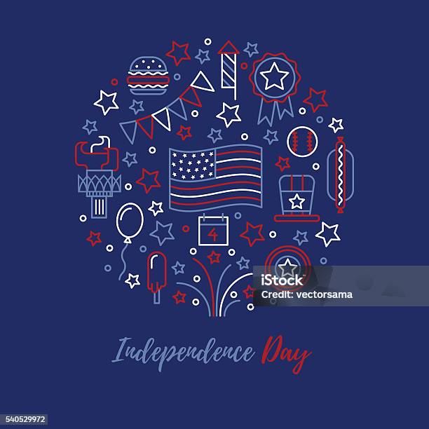 Independence Day Vector Concept Stock Illustration - Download Image Now - Fourth of July, Vector, Illustration