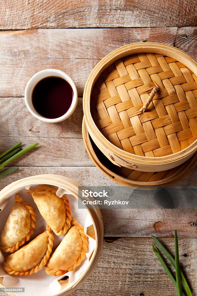 Various Dim Sum Various Dim Sum in Bamboo Steamed Bowl Appetizer Stock Photo