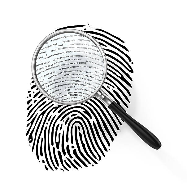 istock Magnifying glass over finger printlike 540530516