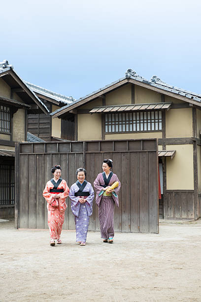istock Happy smiling Japanese women in Edo town. 540534378