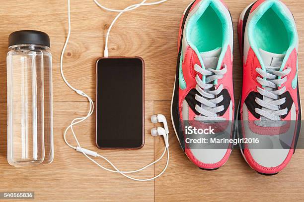 Red And Grey Sneakers Stock Photo - Download Image Now - Bottle, Cold Drink, Drinking Water