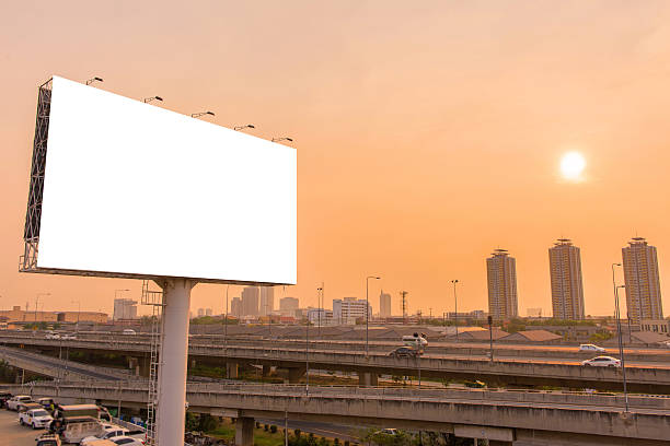 istock Blank billboard at twilight time ready for new advertisement 540566378