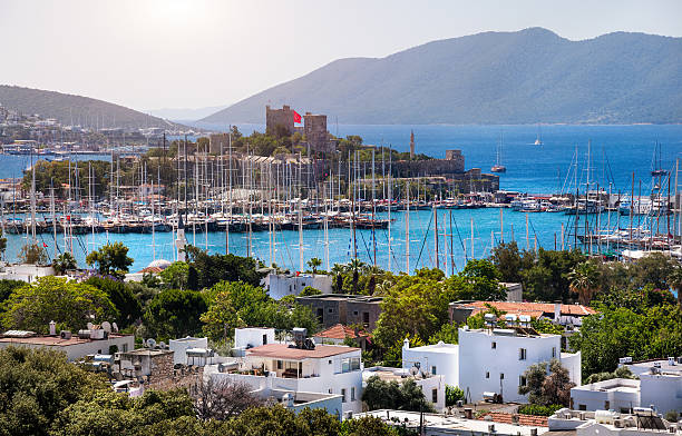 istock Bodrum castle and Aegean sea 540567106