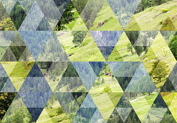 istock Abstract triangle shaped background: Summer mountain landscape in Italian Alps 540567506