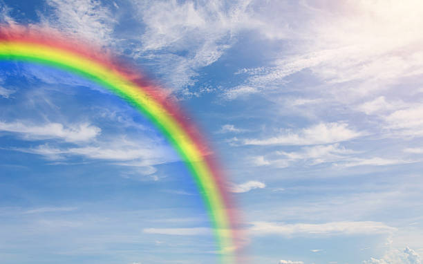 istock Blue sky and clouds with rainbow nature for background 540568722