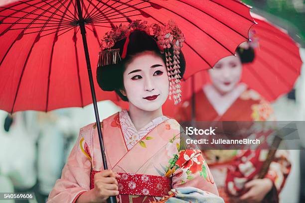 Japanese Girls In Kimonos Stock Photo - Download Image Now - Japan, Cultures, Kyoto City