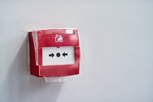 Shot of a fire alarm on a wall