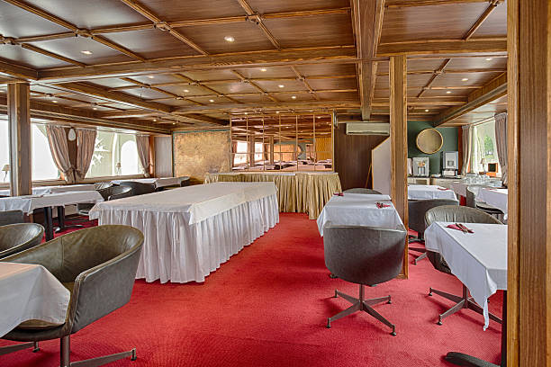 Interior of a cruise boat restaurant