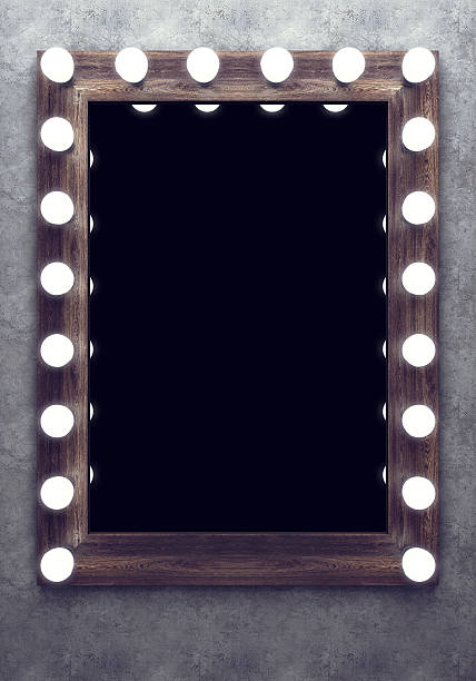 istock Wooden makeup mirror on the concrete wall 540571728