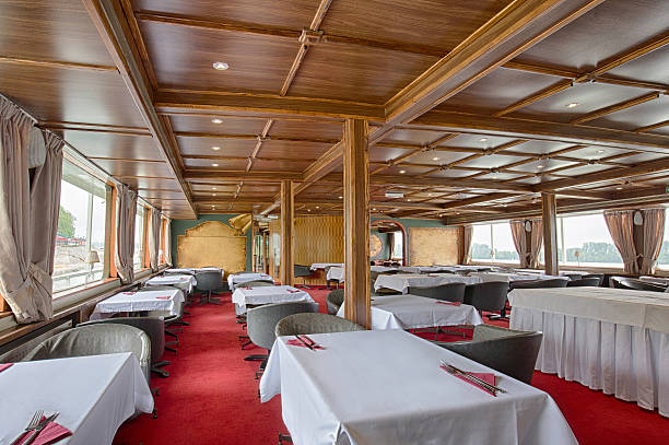 Interior of a cruise boat restaurant