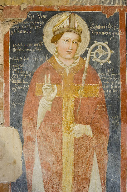 istock Graffiti as old as the 14th century on medieval frescos. 540572476
