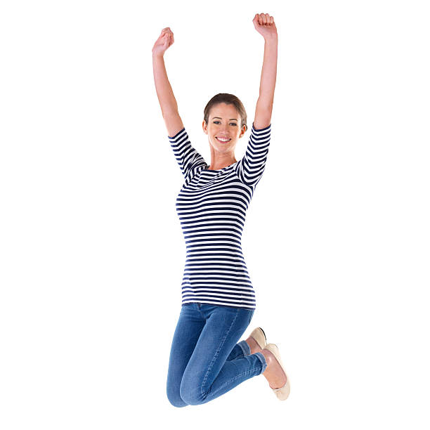 뛰어내림 대한 joy! - women joy arms outstretched isolated 뉴스 사진 이미지