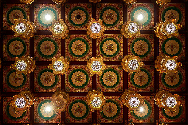 istock Ceiling Lanterns in Tooth Relic Buddha Temple, Singapore 540578492