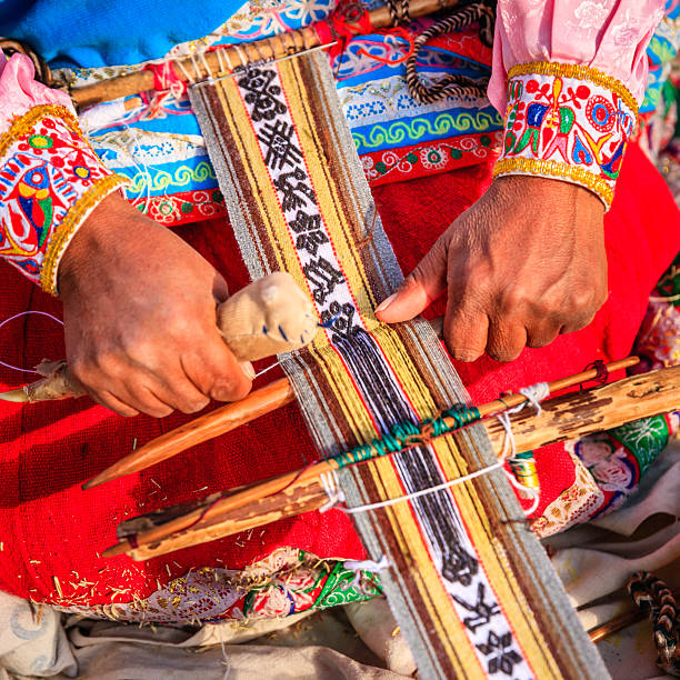 istock Peruvian woman weaving near Colca Canyon, Peru 540579898
