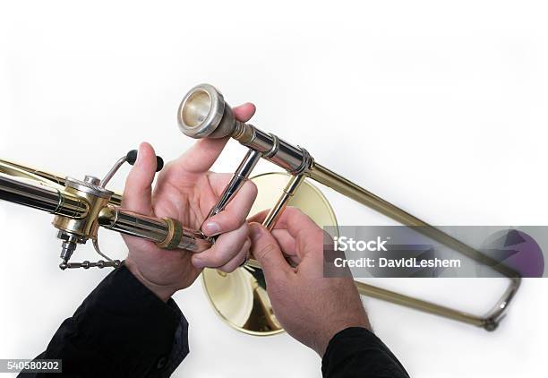 Trombone Musician Stock Photo - Download Image Now - Mouthpiece, Trombone, Adult