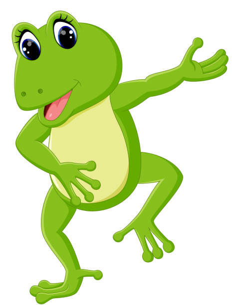 ilustrações, clipart, desenhos animados e ícones de printcute desenho animado sapo - leapfrog