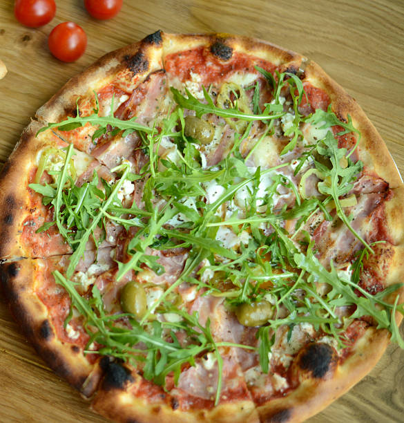 istock Fresh italian pizza closeup 540585914