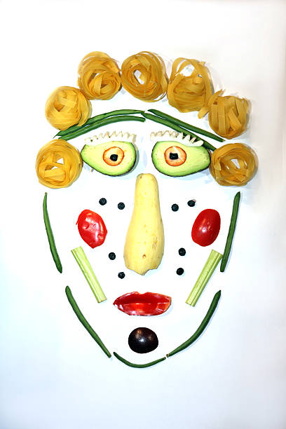 Face made out of fresh vegetables
