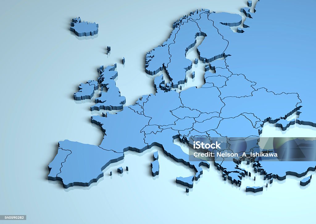 Europe 3D Europe Stock Photo