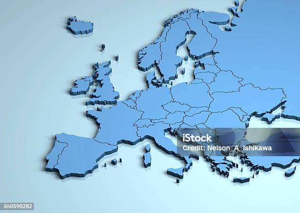 Europe 3d Stock Photo - Download Image Now - Europe, Map, Three Dimensional