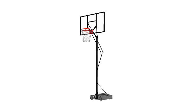 バスケットボール、スポーツ用品白に隔てられた - バスケットゴールリング ストックフォトと画像