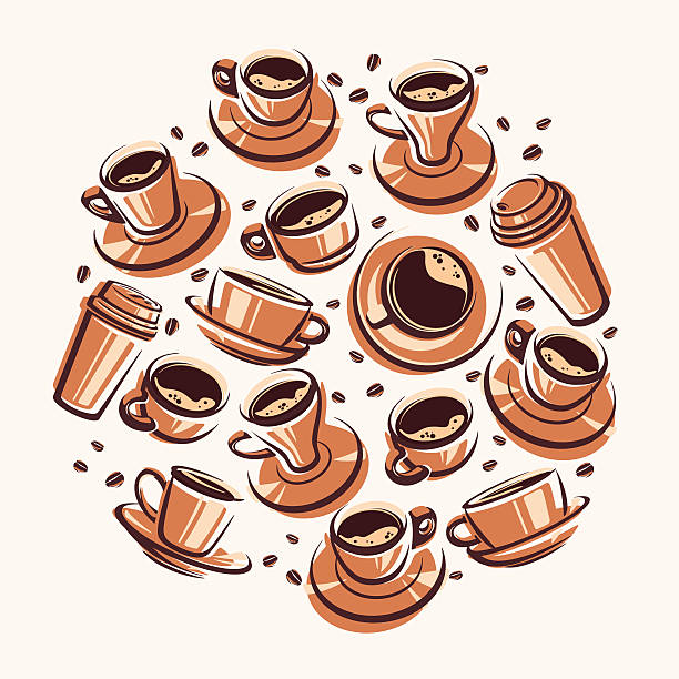 illustrations, cliparts, dessins animés et icônes de café-plan. vectoriel - coffee coffee cup love cappuccino