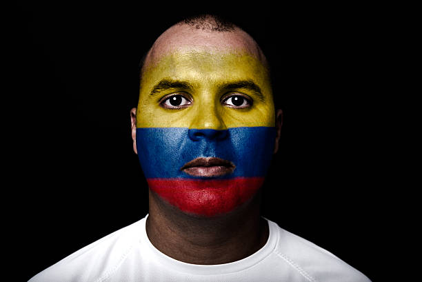 istock Man with Colombia flag 540593224