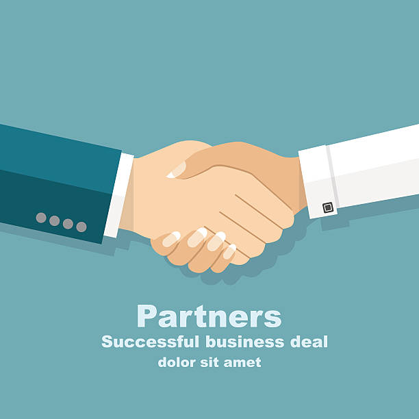 handshake men and women. handshake of business people partners b - 握手 插圖 幅插畫檔、美工圖案、卡通及圖標
