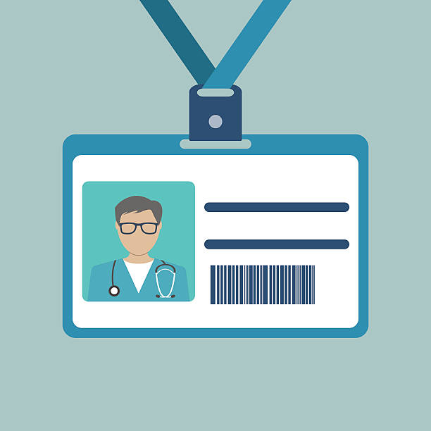 illustrations, cliparts, dessins animés et icônes de carte d'identité du médecin. - id card