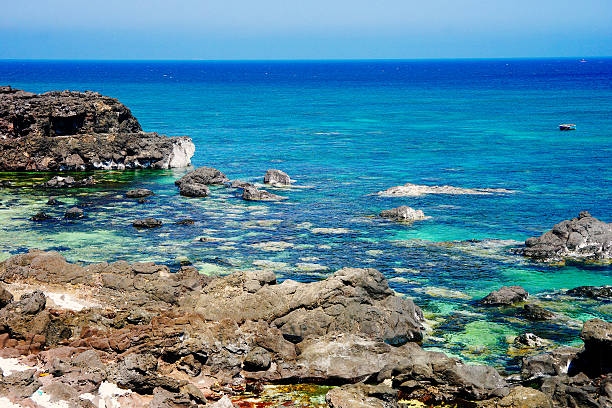 istock Beautiful landscape with rock and beach 540594856