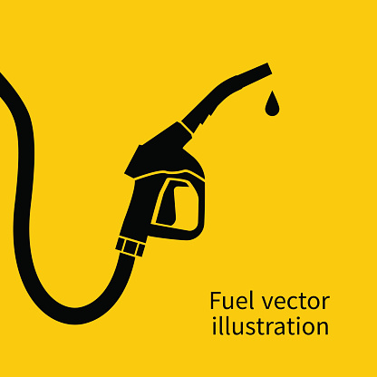 Fuel pump. Petrol station sign. Gas station sign. Gasoline pump nozzle. Fuel background. Vector illustration. Gasoline pump with drop. Fuel pump icon.