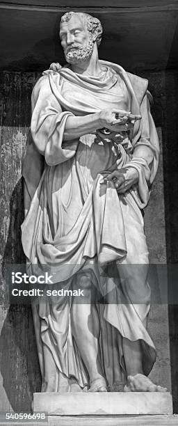 Rome The Sculpture Of St Peter Stock Photo - Download Image Now - Statue, Apostle - Worshipper, Art