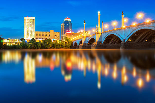 istock Skyline of Springfield Massachusetts at Night 540598900