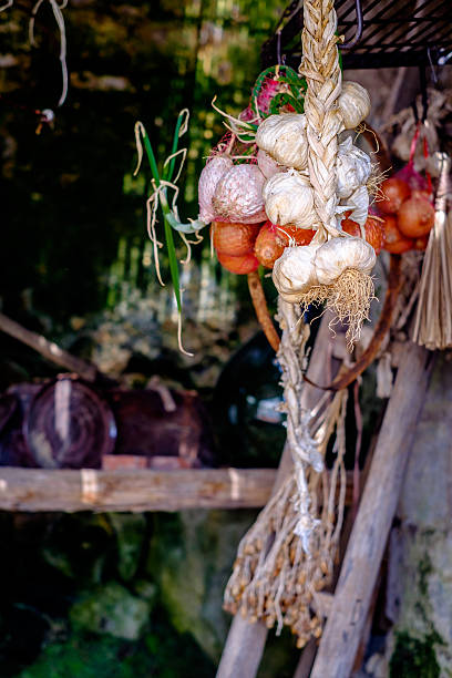 istock garlic and onions hung twisted in a cave 540600644