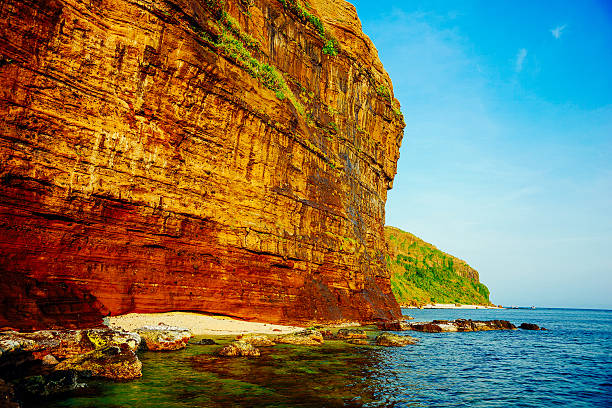 Beautiful landscape with rock and beach in Lyson island, Quang Ngai, Vietnam