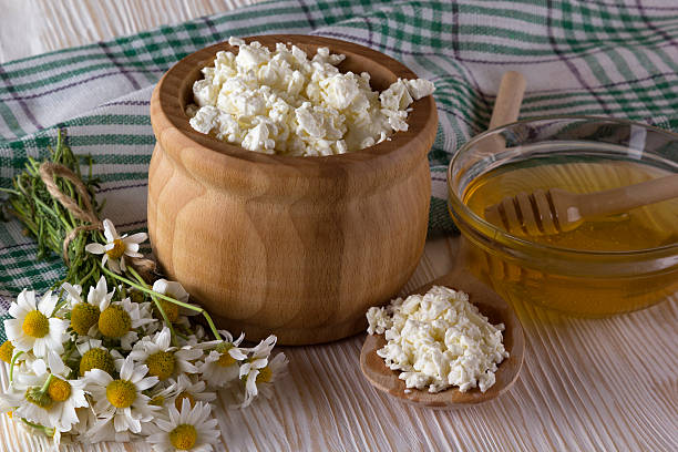 istock Honey, cottage cheese and chamomile flowers 540603702