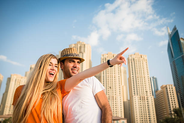 istock togetherness couple in vacations on Dubai Marina - UAE 540608060