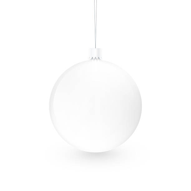 istock Blank white christmas ball toy isolated. Empty xmas sphere mock 540608742