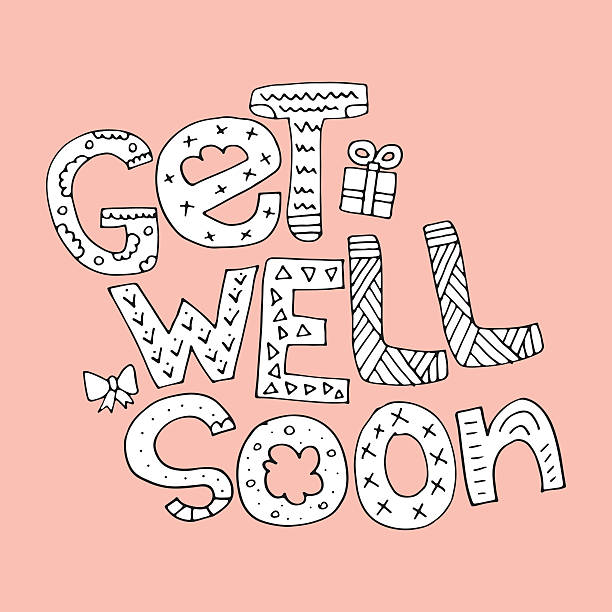 Get Well Soon Get well soon note, illustration vector design, for get well greeting cards or other uses. get well soon stock illustrations