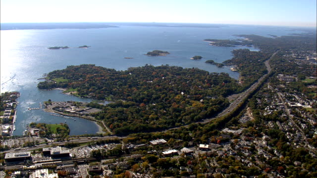 Approaching Greenwich And Belle Haven  - Aerial View - Connecticut,  Fairfield County,  United States