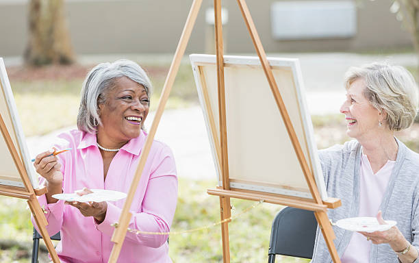 istock Multi-ethnic senior women taking an art class 540716946
